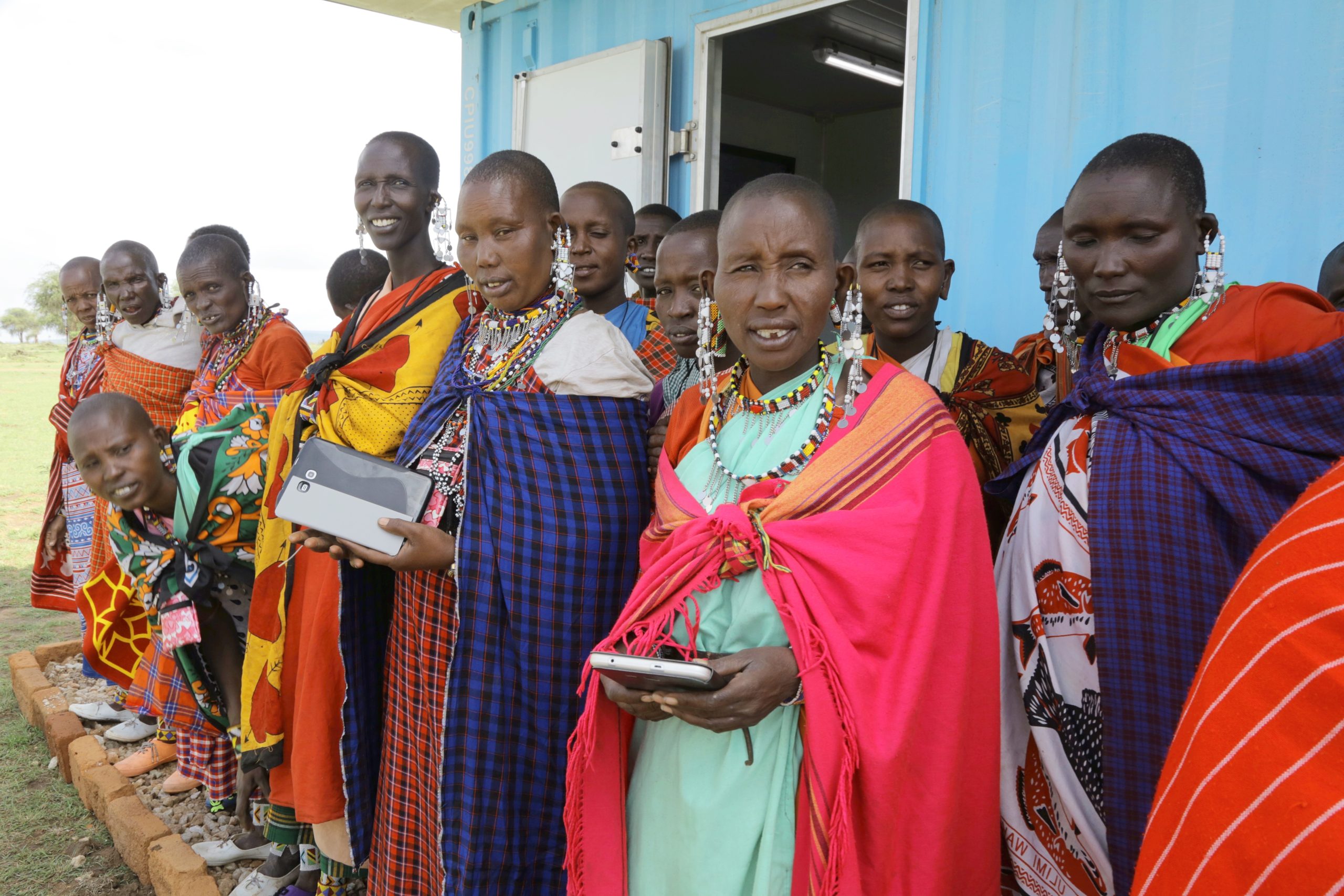 Masai women at UNESCO tablet village